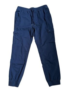 Buffalo David Bitton Navy Cargo Joggers with Drawstring Waist